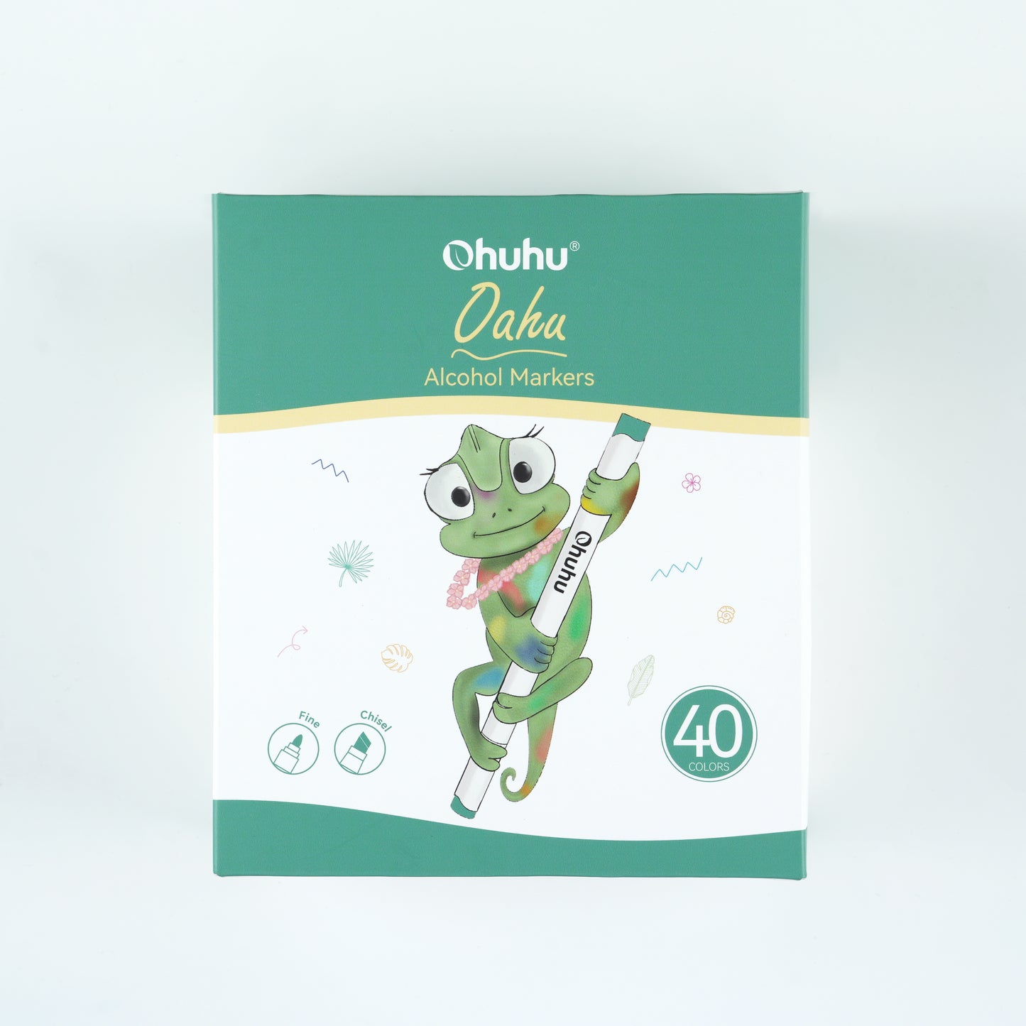 Novo estojo Oahu com 40 cores (ponta fina & chanfrada)