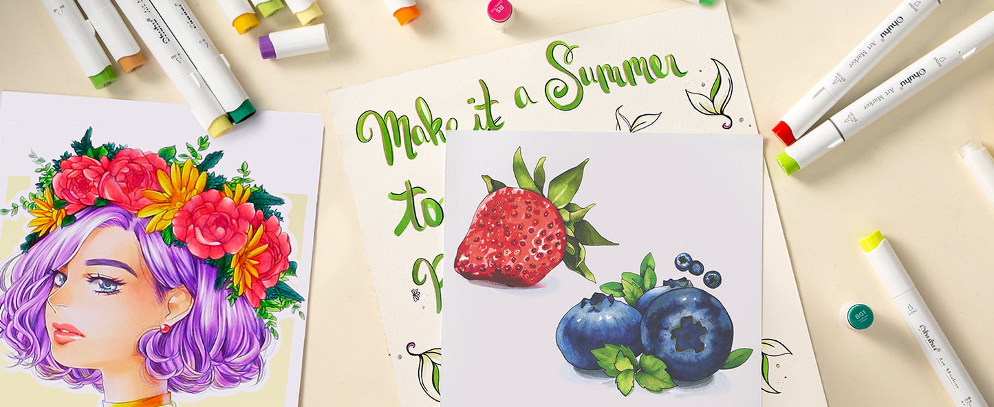 Kit de marcadores Honolulu 104 +1 (ponta pincel & chisel)