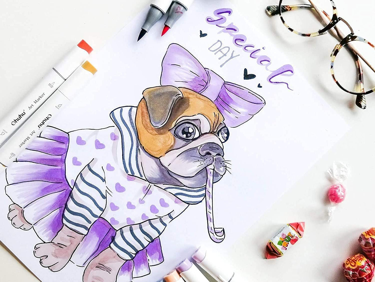 Novo estojo Honolulu com 72 cores (ponta pincel & fina)