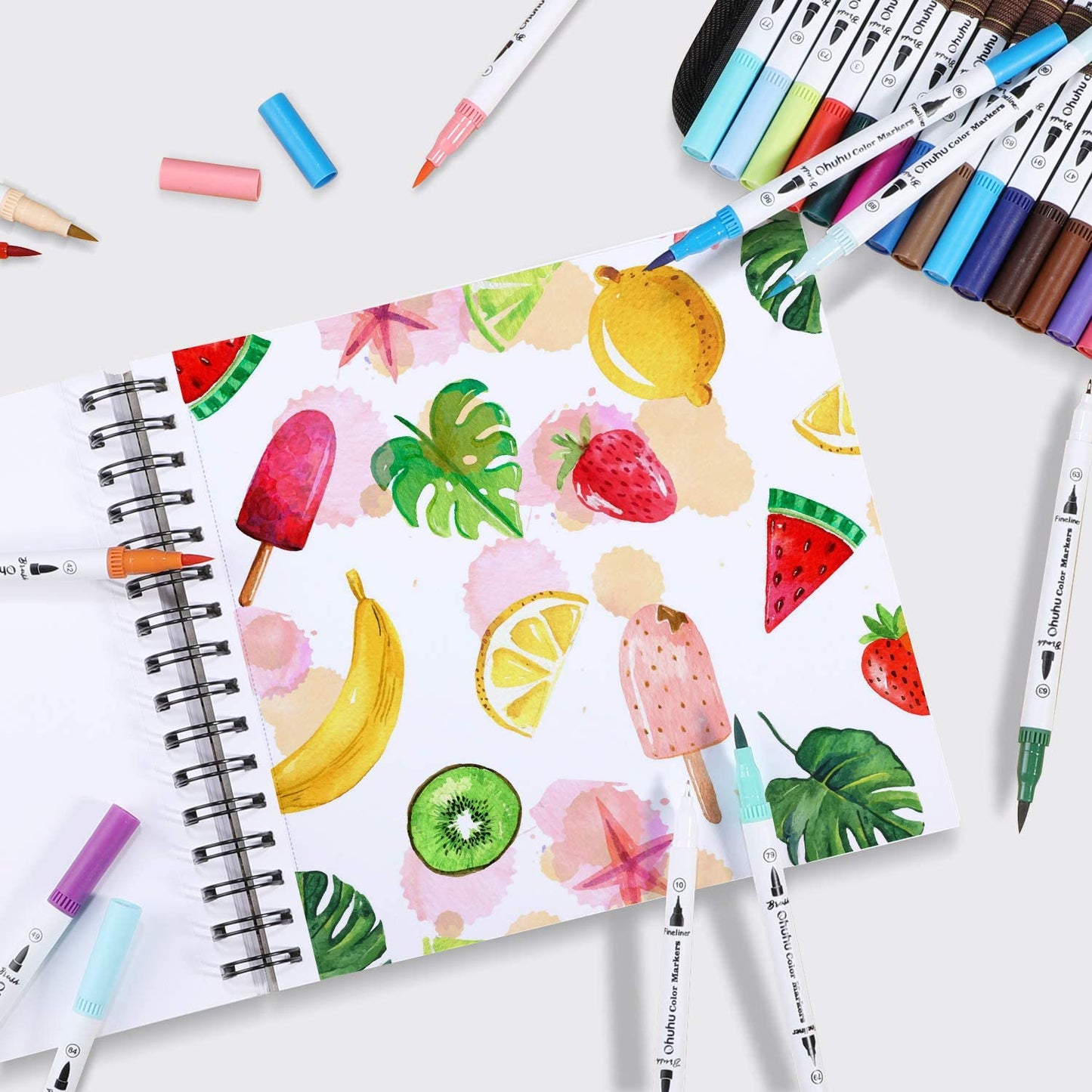Caderno de desenhos espiral feito para Marcadores à base de alcool