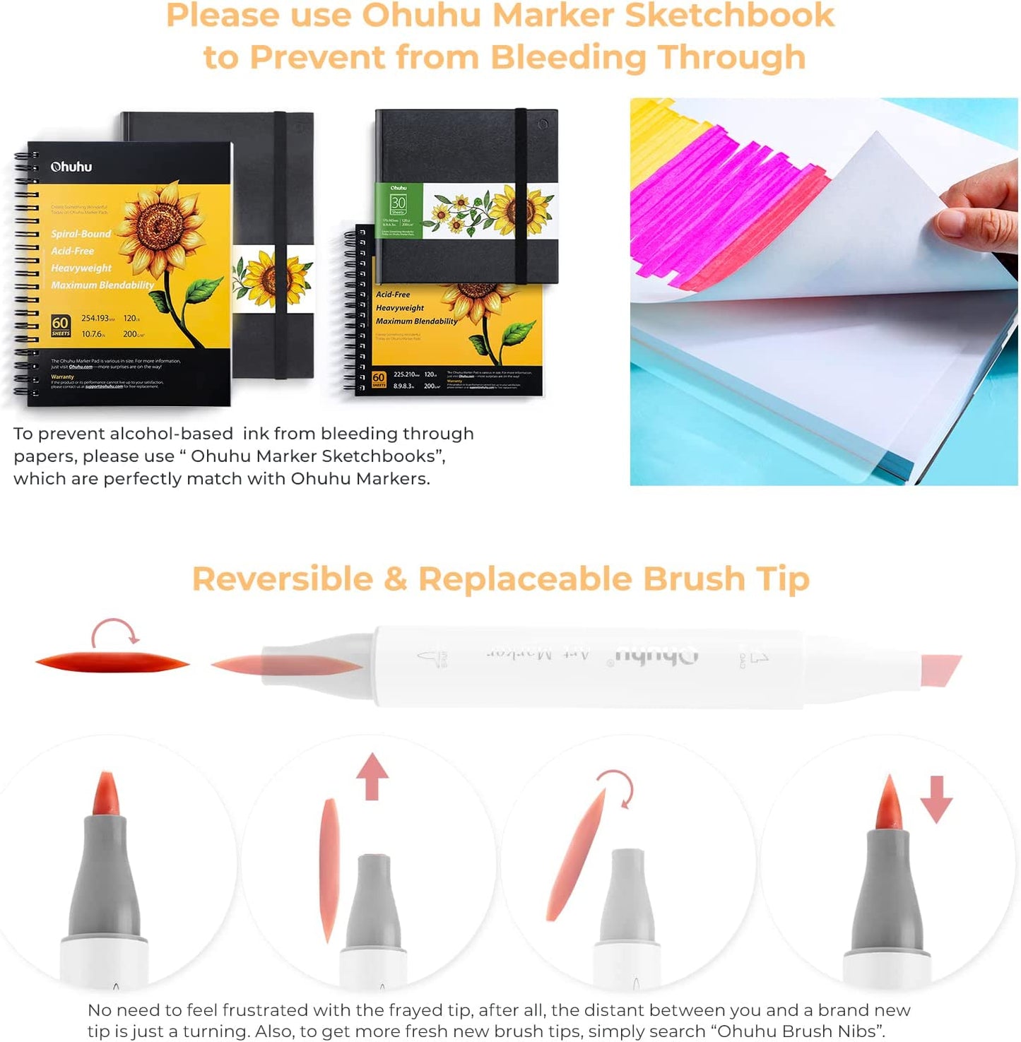 Kit de marcadores Honolulu 104 +1 (ponta pincel & fina)