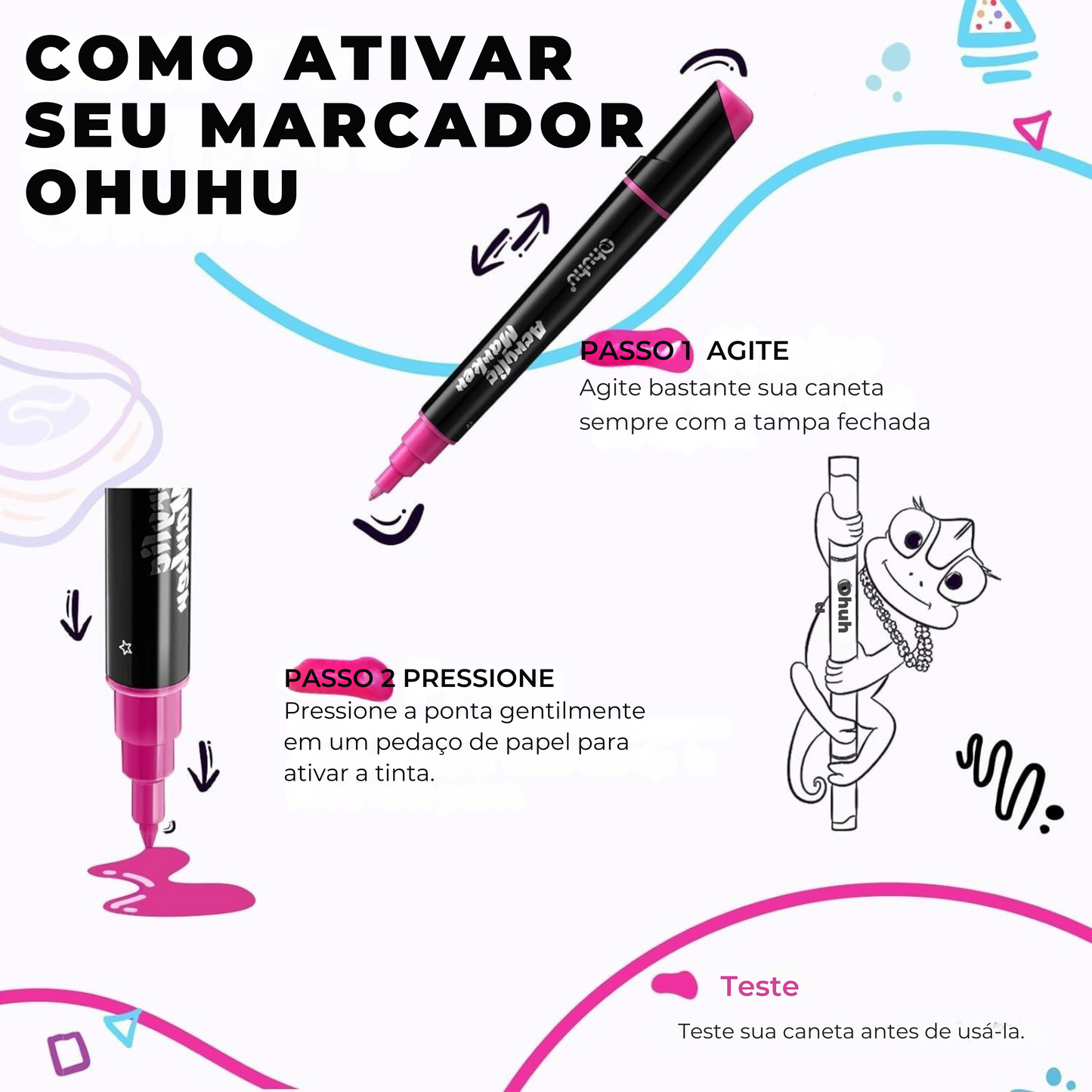 Marcador acrílico à prova d'água Ohuhu com duas pontas - 30 cores