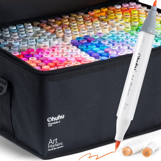 Kit de marcadores Honolulu B com 320 cores (ponta pincel & fina)