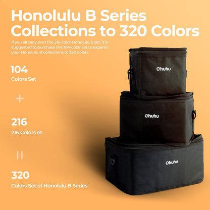 Kit de marcadores Honolulu B com 320 cores (ponta pincel & fina)