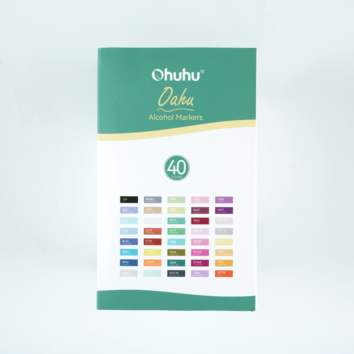 Novo estojo Oahu com 40 cores (ponta fina & chanfrada)