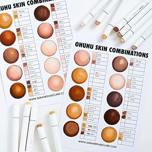 Kit de marcadores Honolulu B com 36 cores em tons de pele (ponta pincel & fina)