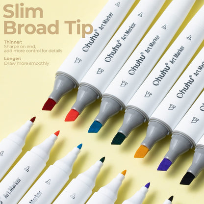 Kit de 24 cores básicas Kaala (ponta fina + ponta chanfrada slim)