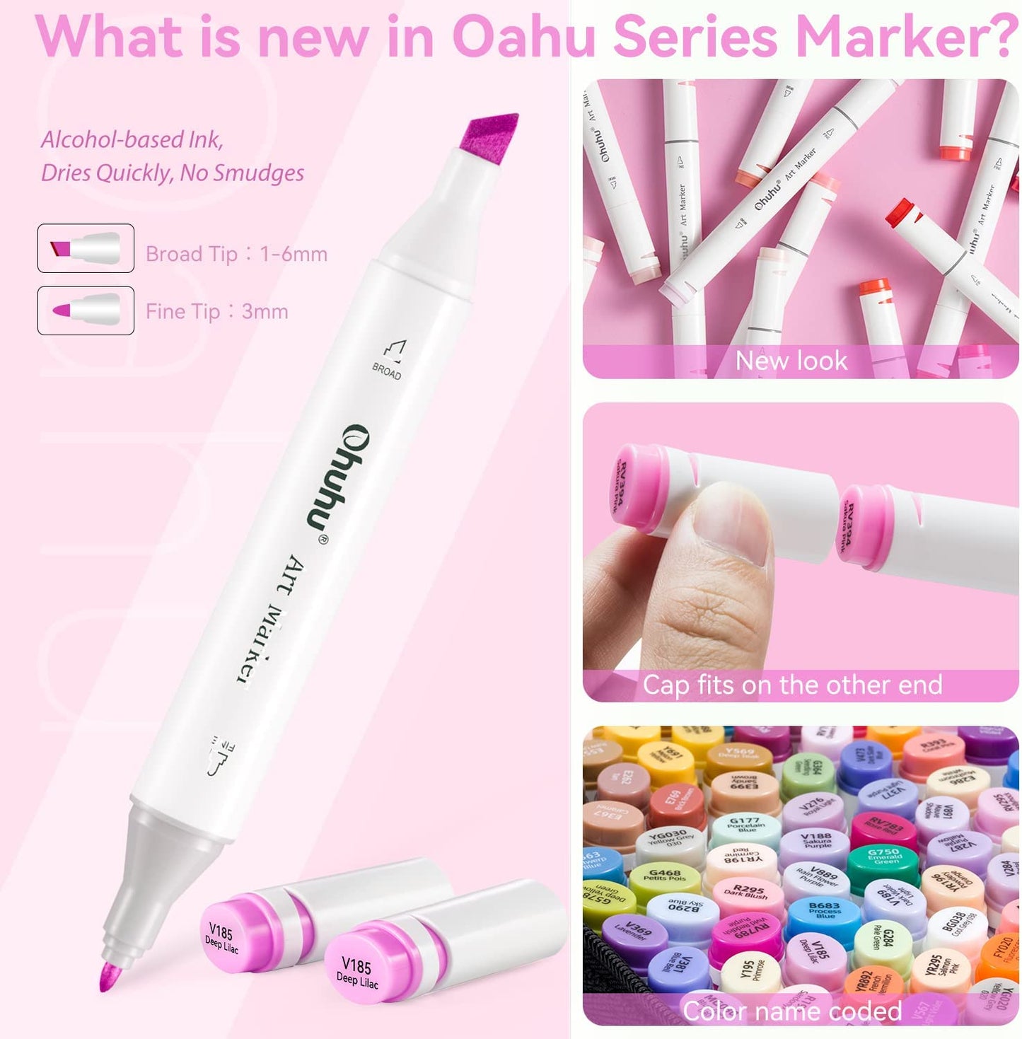 Novo estojo Oahu com 40 cores (ponta fina & chanfrada)