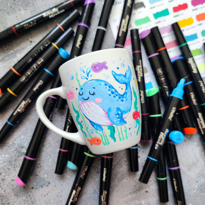 Marcador acrílico à prova d'água Ohuhu com duas pontas - 30 cores