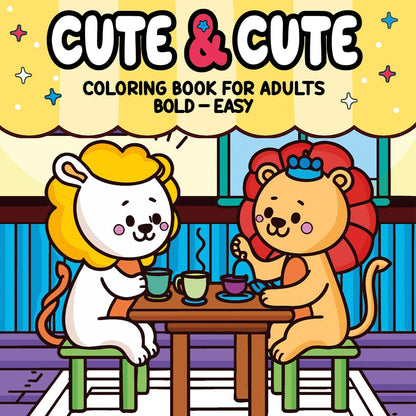 Cute & Cute Coloring Book Lions