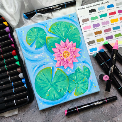 Marcador acrílico à prova d'água Ohuhu com duas pontas - 30 cores