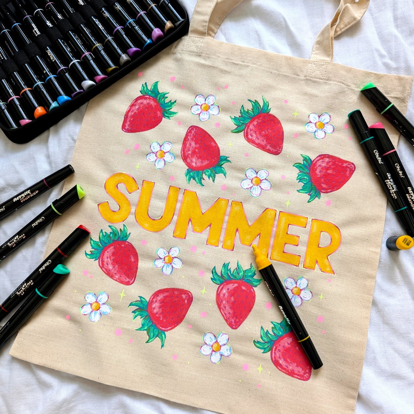 Marcador acrílico à prova d'água Ohuhu com duas pontas - 30 cores